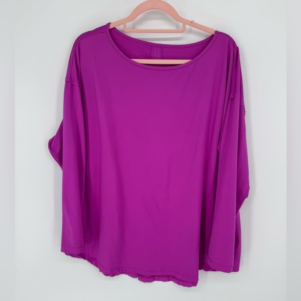 Livi Active Women's Fuchsia Long Sleeve Open Back Athleisure Workout Size 18/20